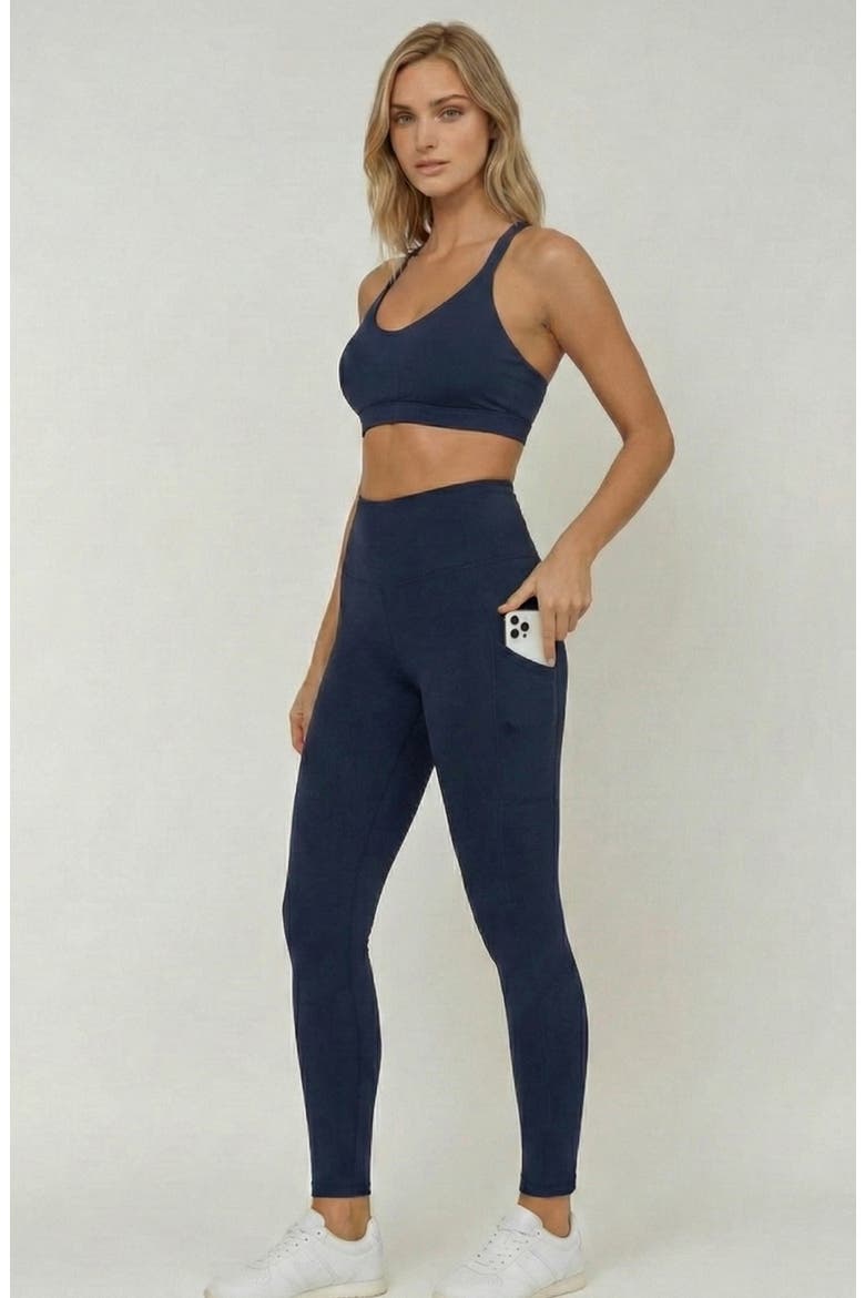 The Daily Support Pocket Postpartum Legging, Alternate, color, Navy
