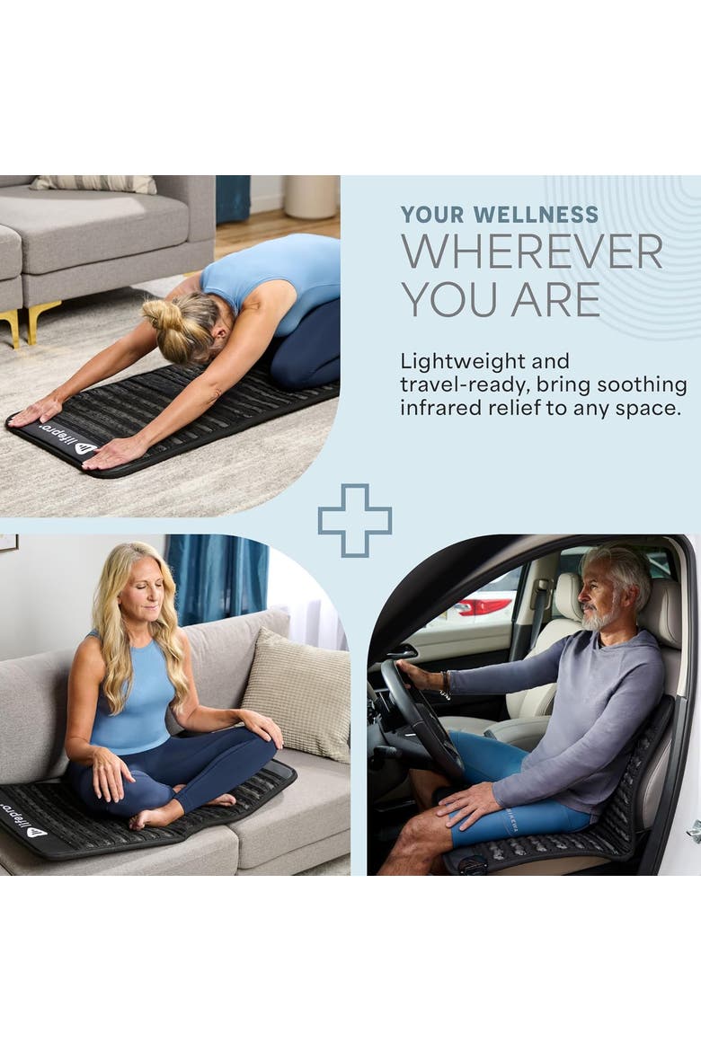 Portable Far Infrared Heating Mat (39 x 19.5 and 74 x 31in)  with Heating Pads for Recovery & Pain Relief, Alternate, color, Black/Small