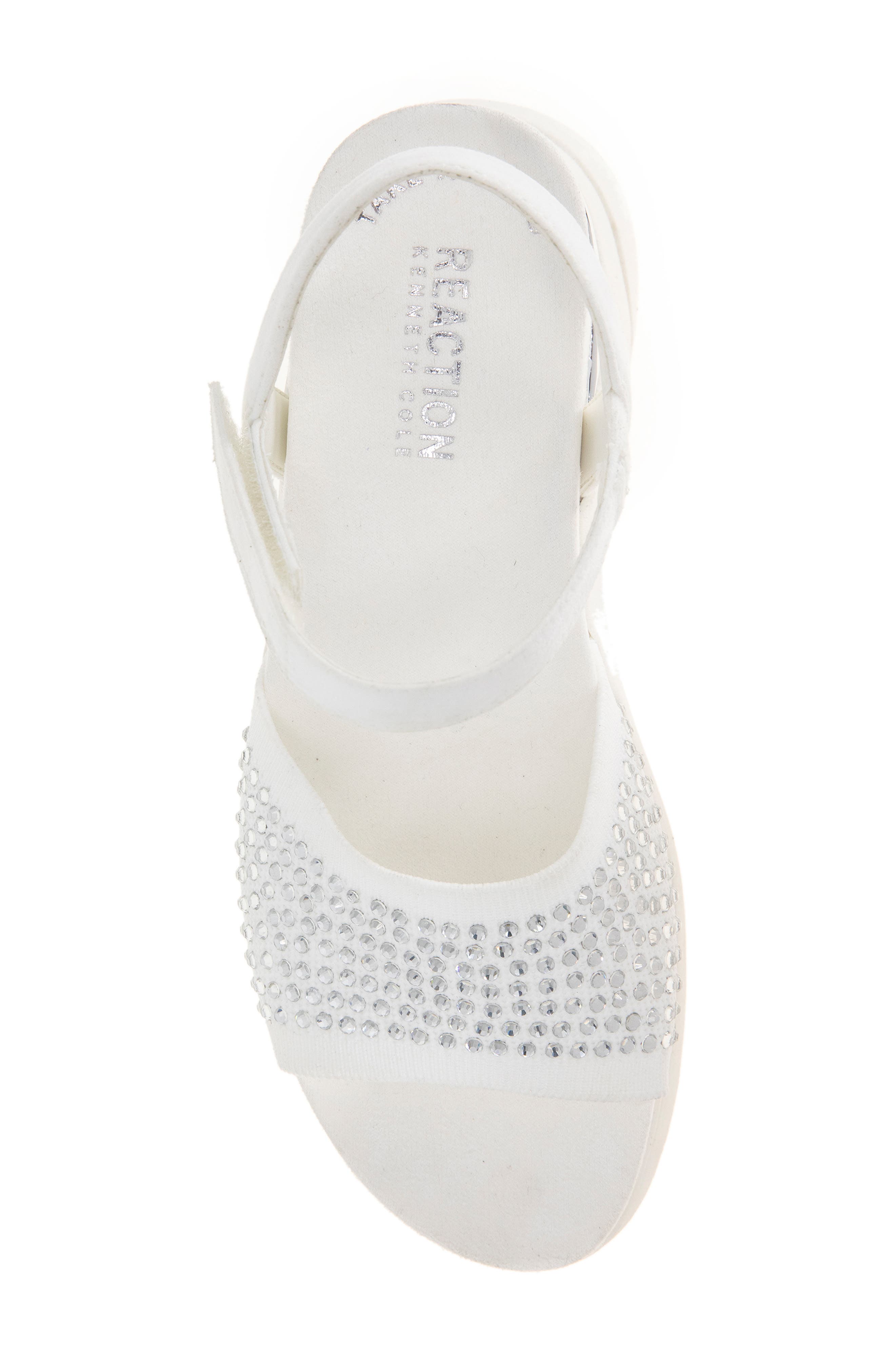Reaction Kenneth Cole Hera Crystal Platform Sandal, Alternate, color, White Jewel
