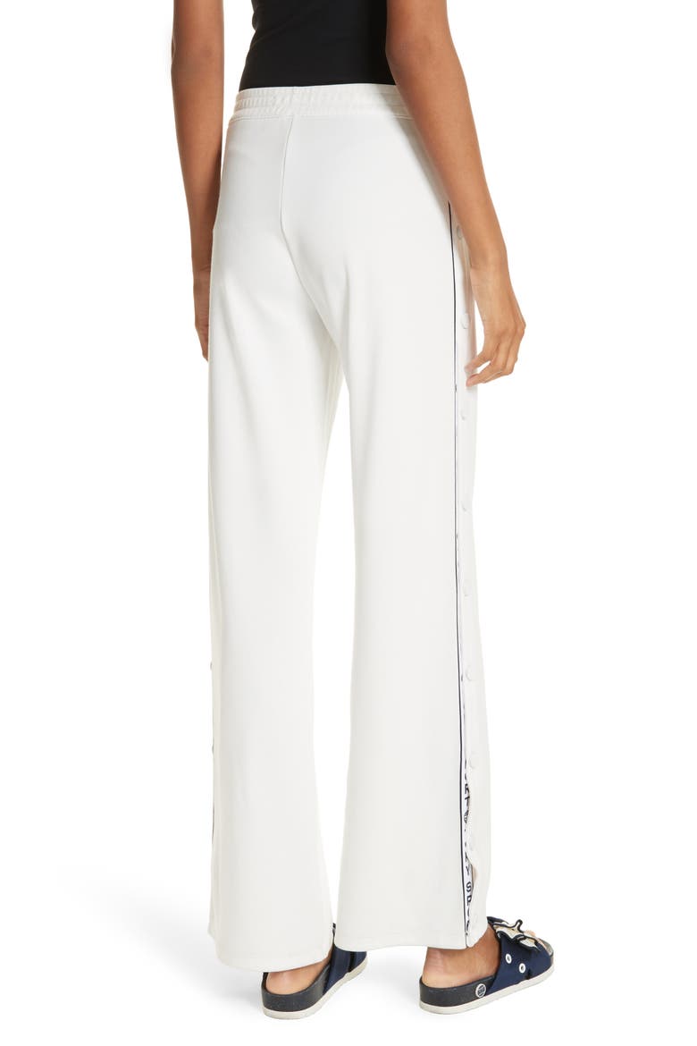 Tory Sport Banner Tearaway Track Pants, Alternate, color, SNOW WHITE