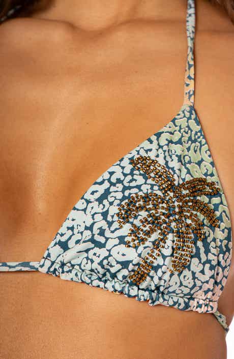 Balmy Embroidered Triangle Swim Top