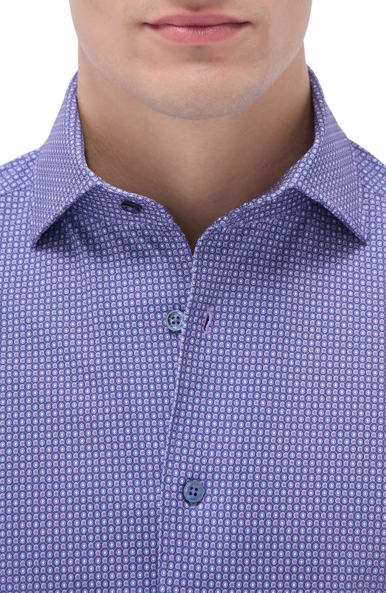Bugatchi Devon Medallion Print OoohCotton<sup>®</sup> Button-Up Shirt, Alternate, color, Lilac