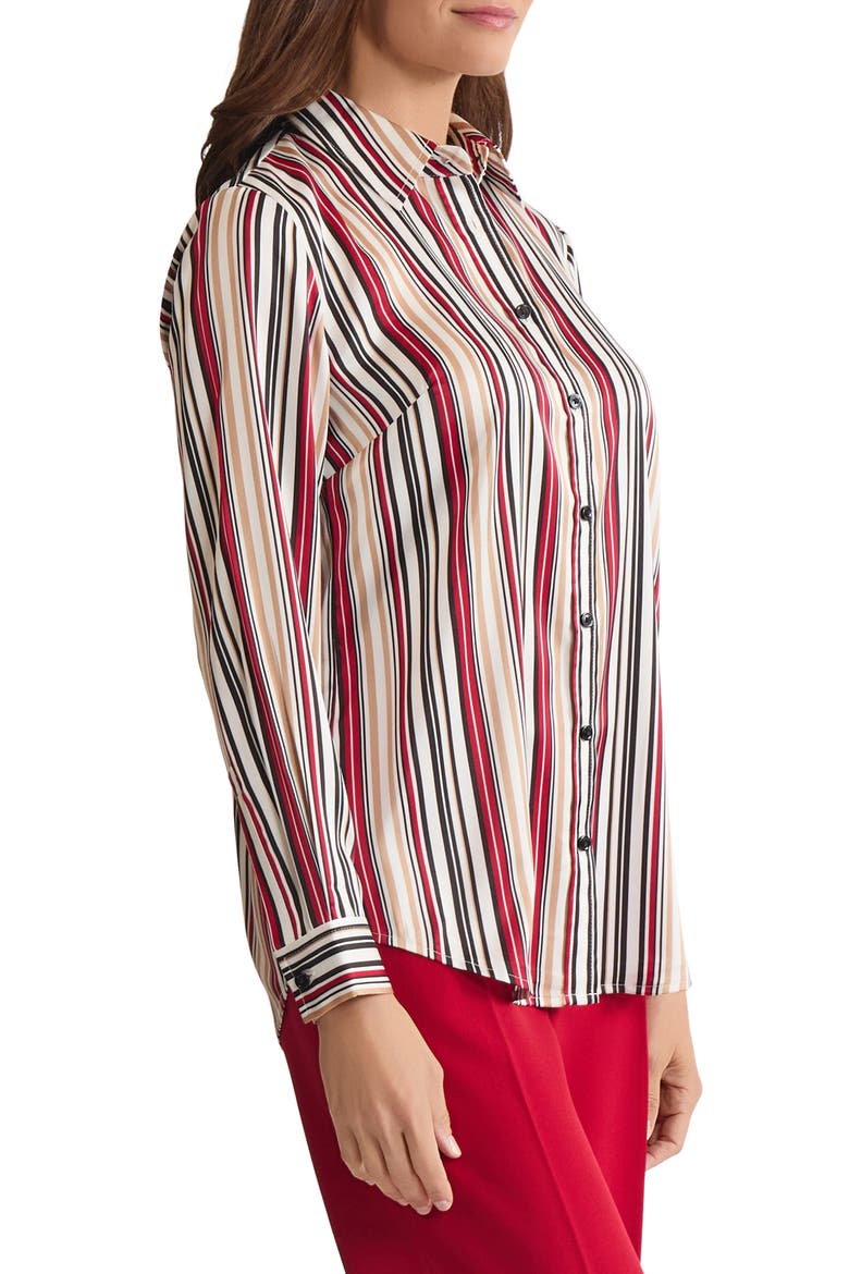 Stripe Button-Up Shirt, Alternate, color, VANILLA ICE MULTI
