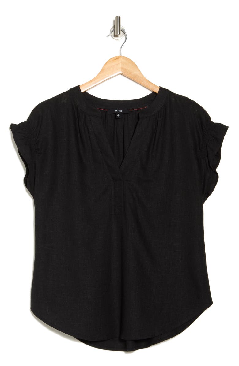 Blu Pepper Split Neck Short Sleeve Top, Alternate, color,