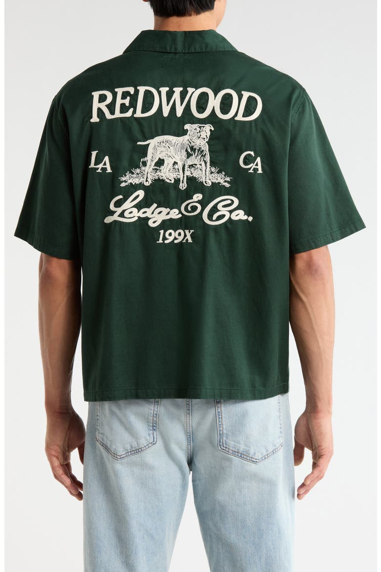 Embroidered Graphic Camp Shirt, Alternate, color, GREEN