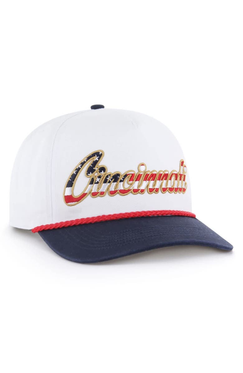 '47 Men's '47 White Cincinnati Bengals Patriotic Overhand Hitch Adjustable Hat, Alternate, color, White