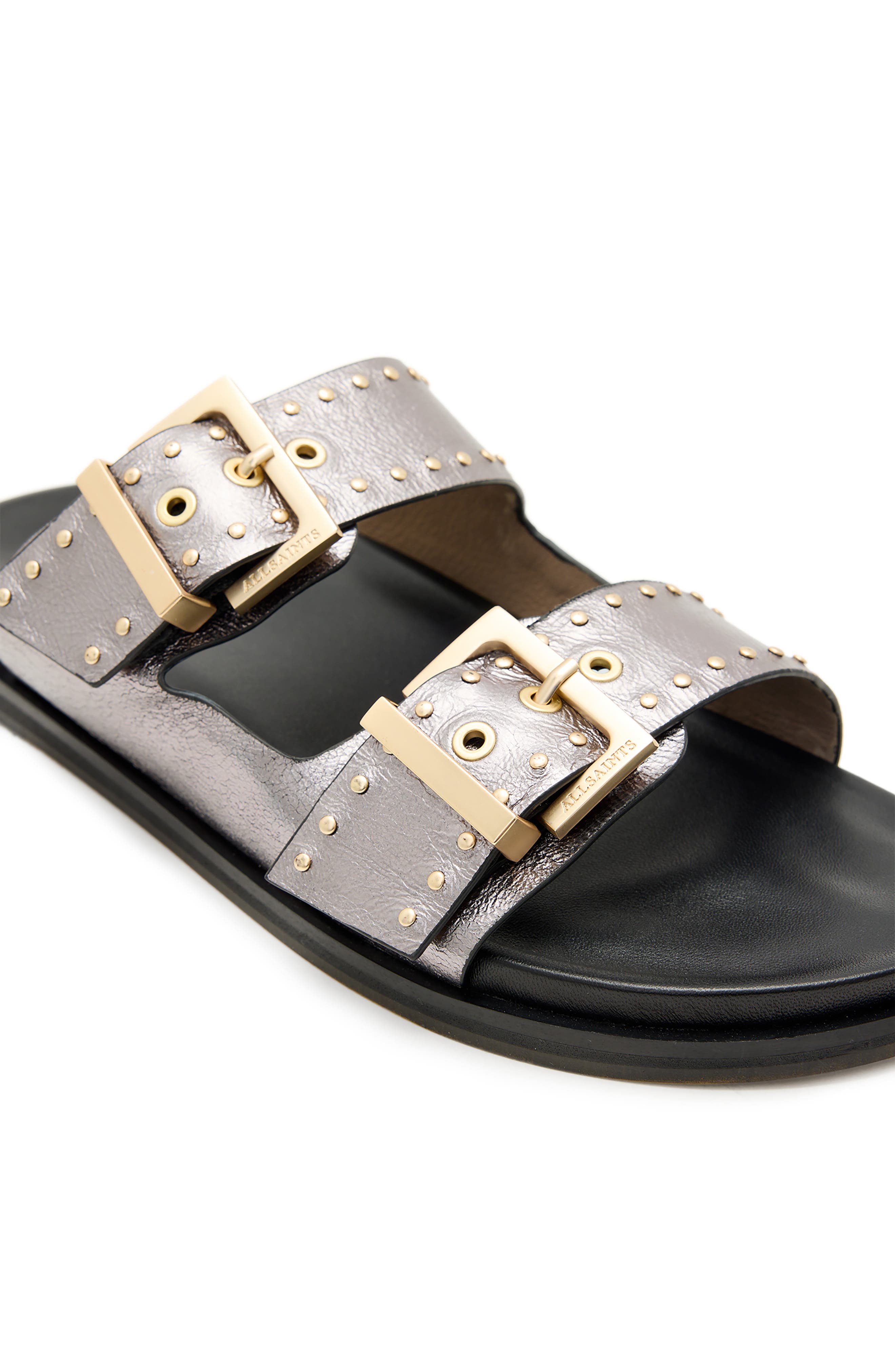 AllSaints Magda Two Strap Stud Sandal, Alternate, color, 