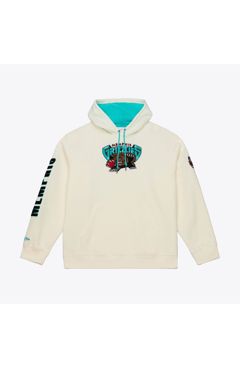 Mitchell & Ness Men's Mitchell & Ness Cream Memphis Grizzlies Hardwood Classics Chainstitch Premium Fleece Hoodie, Main, color, Cream