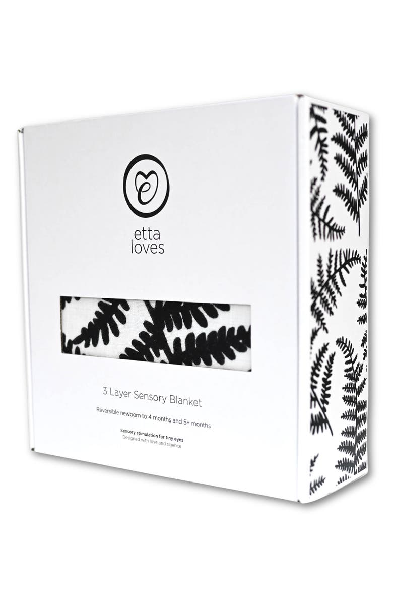 ETTA LOVES Plant Sensory Reversible 3-Layer Organic Cotton Muslin Blanket, Alternate, color, Plant Print Mixed