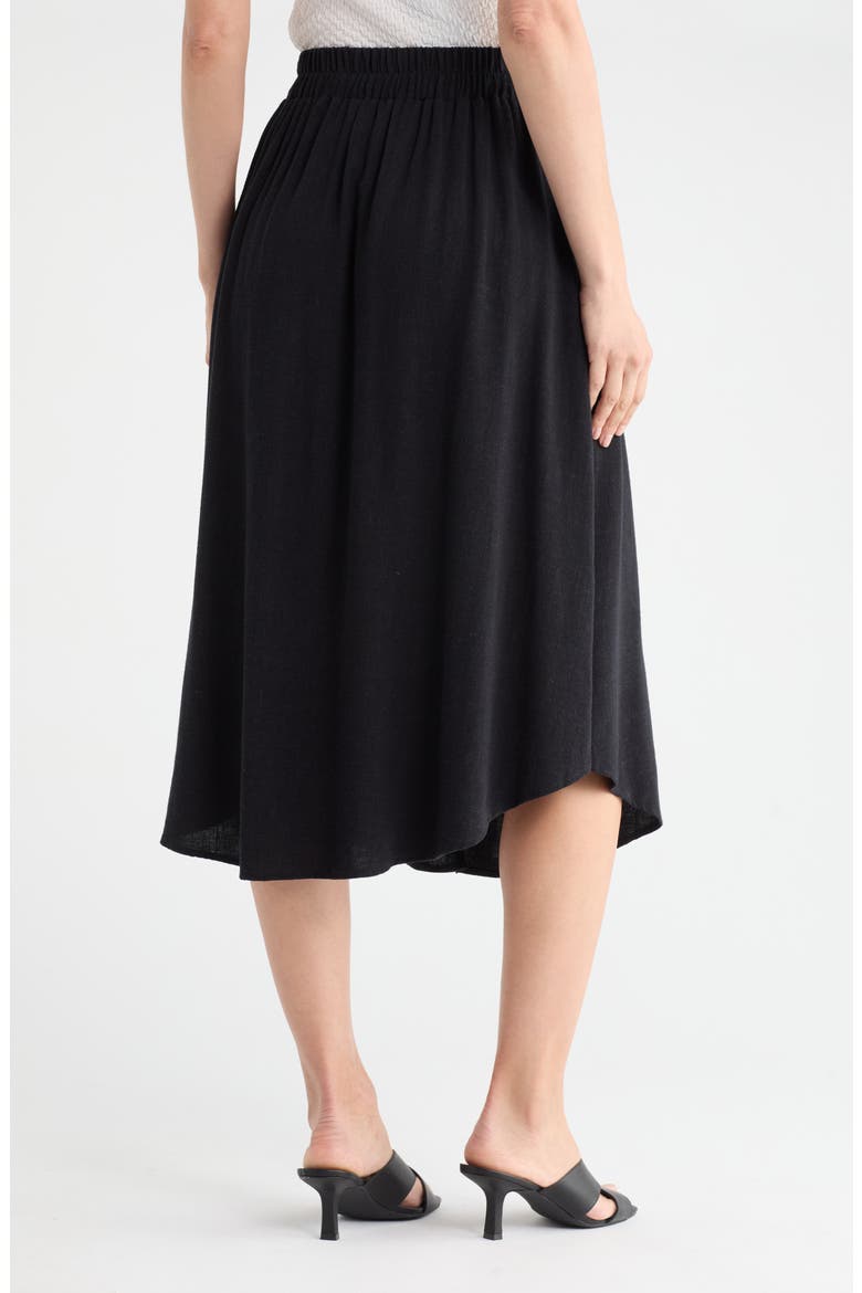 Tie Waist Midi Skirt, Alternate, color, BLACK