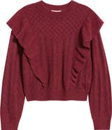 Treasure & Bond Ruffle Pointelle Sweater