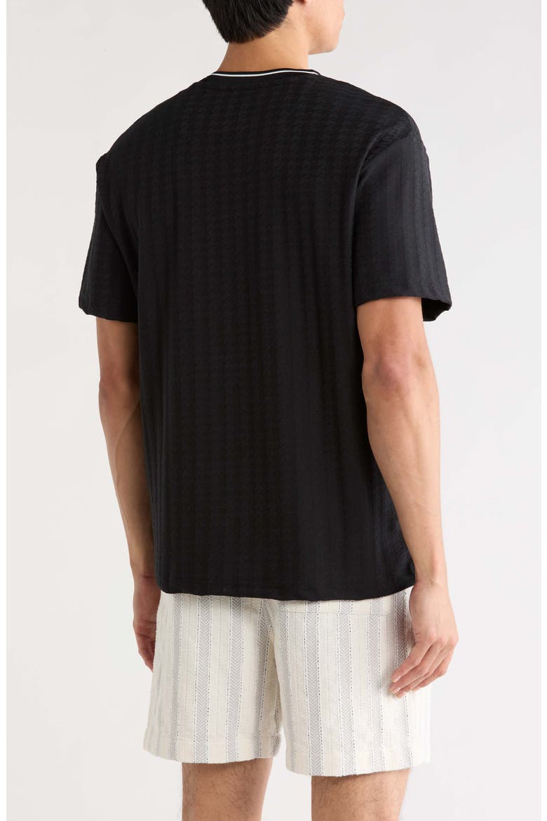 Textured Knit T-Shirt, Alternate, color, BLACK WITH WHITE TIPPING