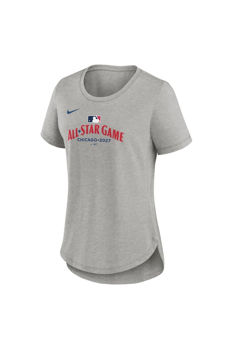 Women's Nike Heather Gray 2027 MLB All-Star Game Tri-Blend T-Shirt, Alternate, color, Heather Gray