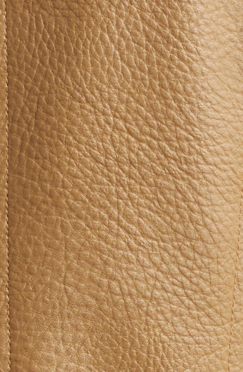 Cinq à Sept Ciara Knit Contrast Faux Leather Jacket, Alternate, color, Gold Maplewood/Ivory