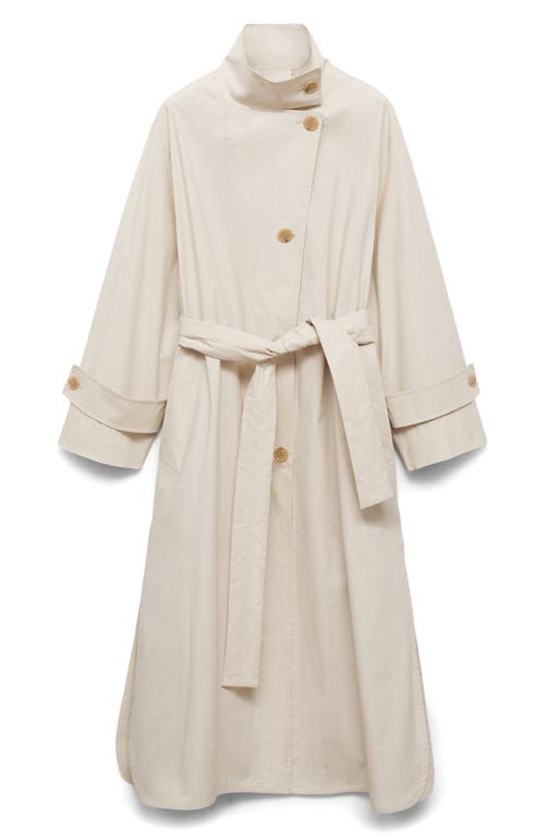 Mango Overszie Stretch Cotton Trench Coat