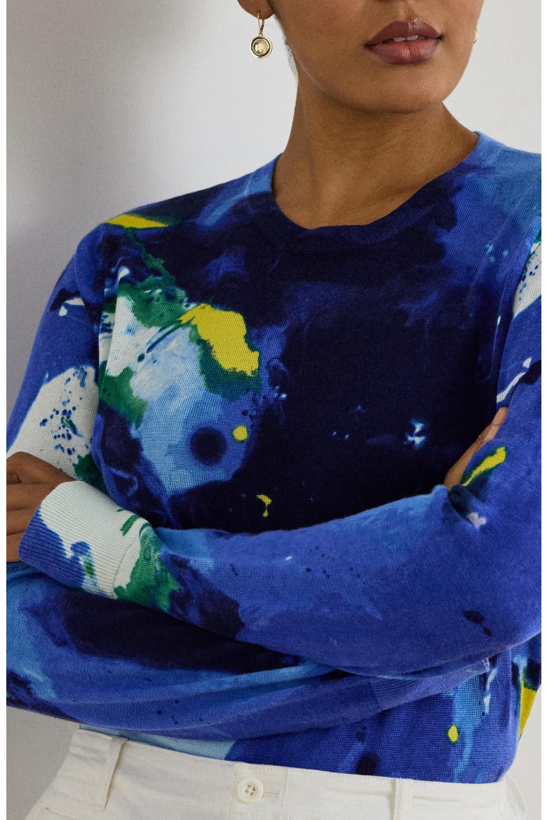 Floral Sweater, Alternate, color, BLUE MULTI