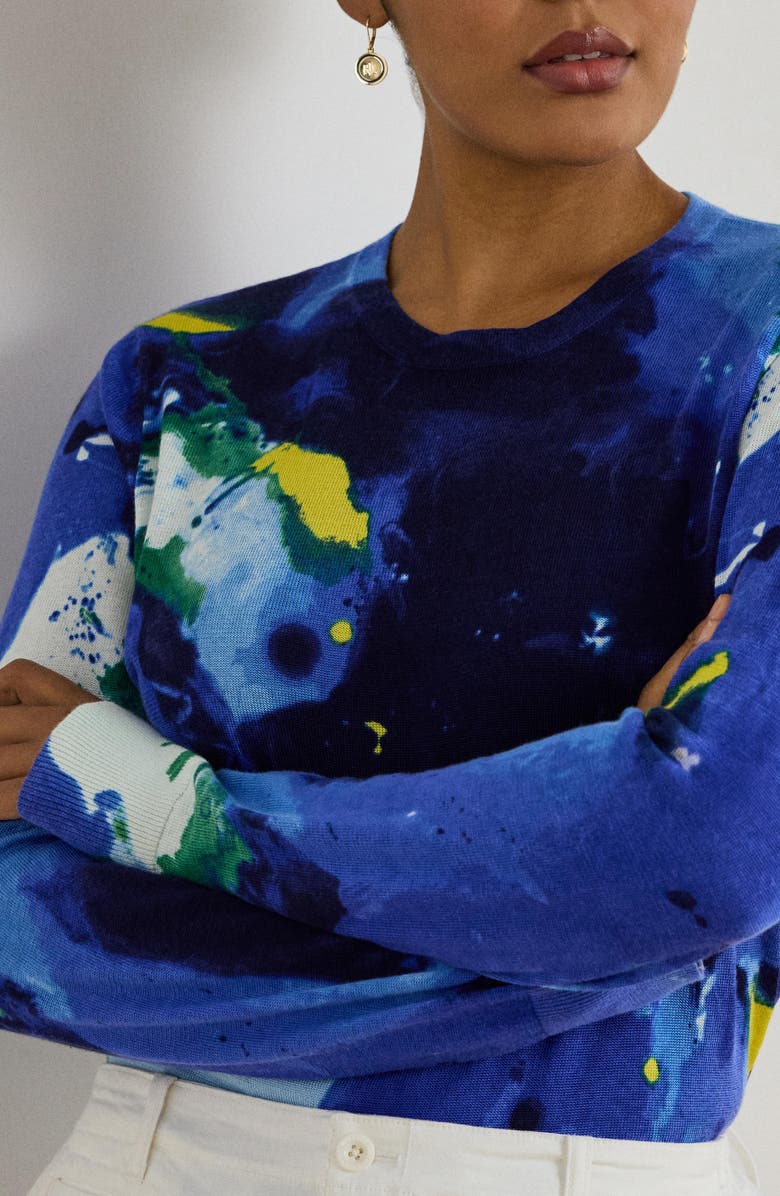 Lauren Ralph Lauren Floral Sweater, Alternate, color, Blue Multi