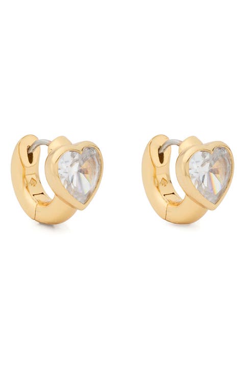 keep sparkling heart huggie hoop earrings