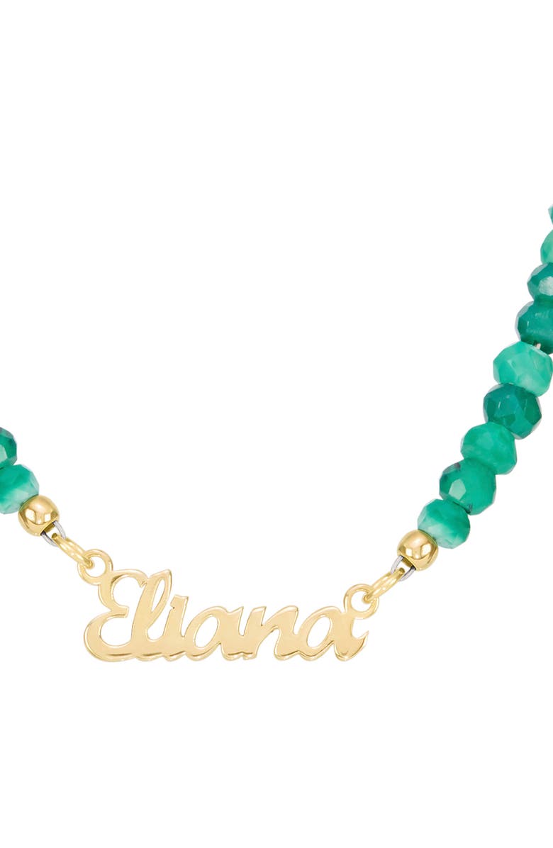 ATHRA LUXE Personalized Name Jade Bead Necklace, Alternate, color, Gold