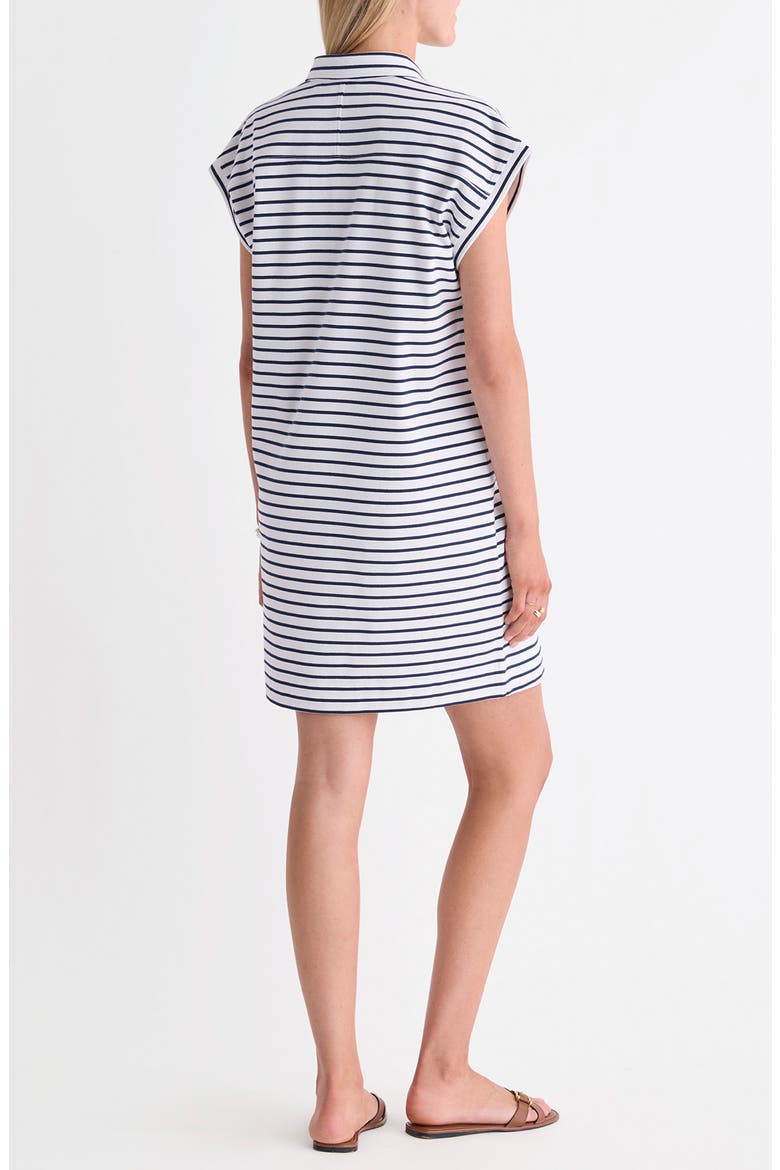 Margo Stripe Short Sleeve Polo Dress, Alternate, color, BAYSTRIPE WHITE/ NAVY