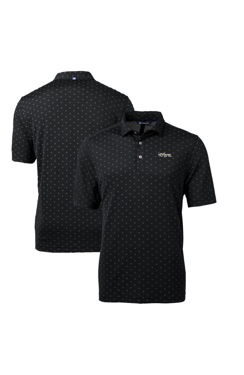 Cutter & Buck Men's Cutter & Buck Black New York Jets Throwback Logo Virtue Eco Pique Tile Recycled Big & Tall Polo, Main, color, 