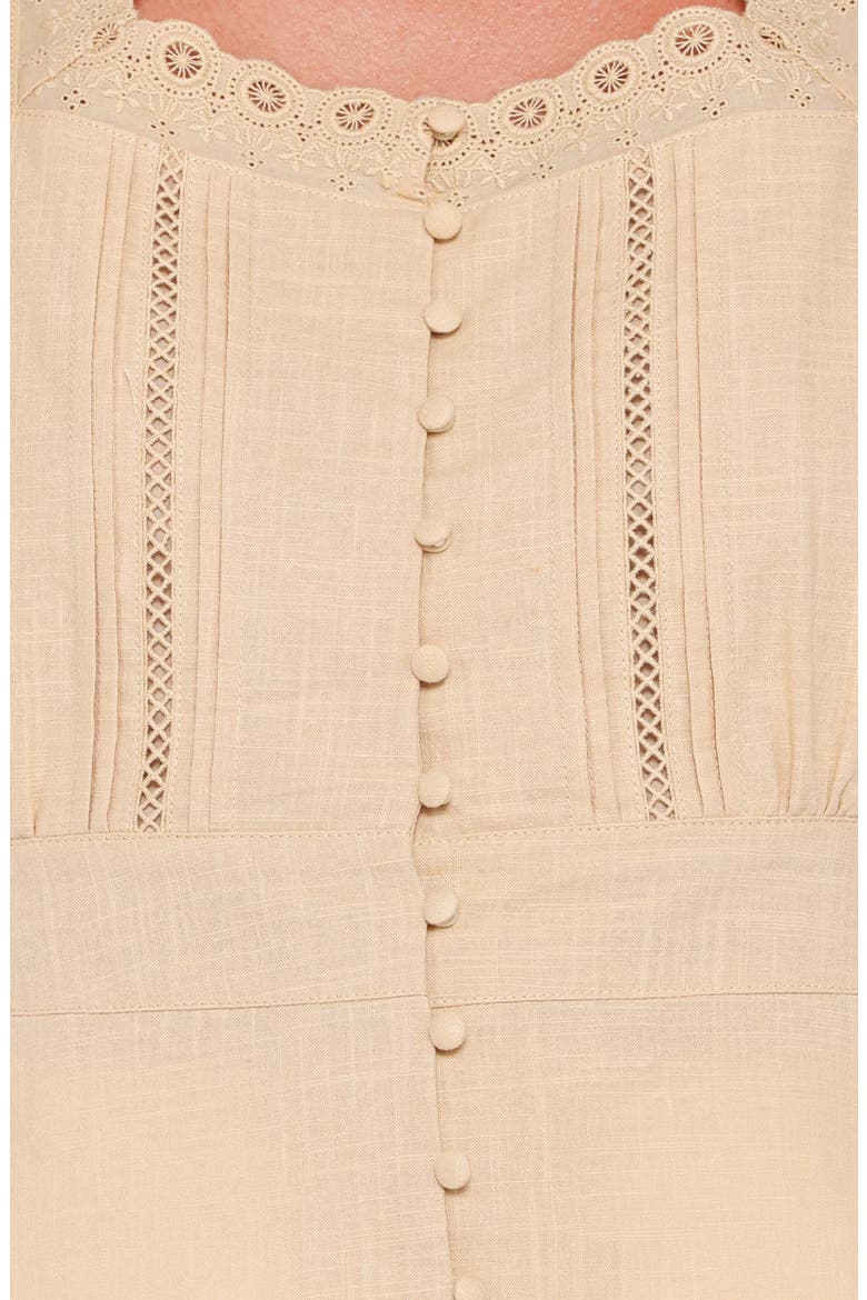 Luke Embroidered Sleeveless Top, Alternate, color, KHAKI