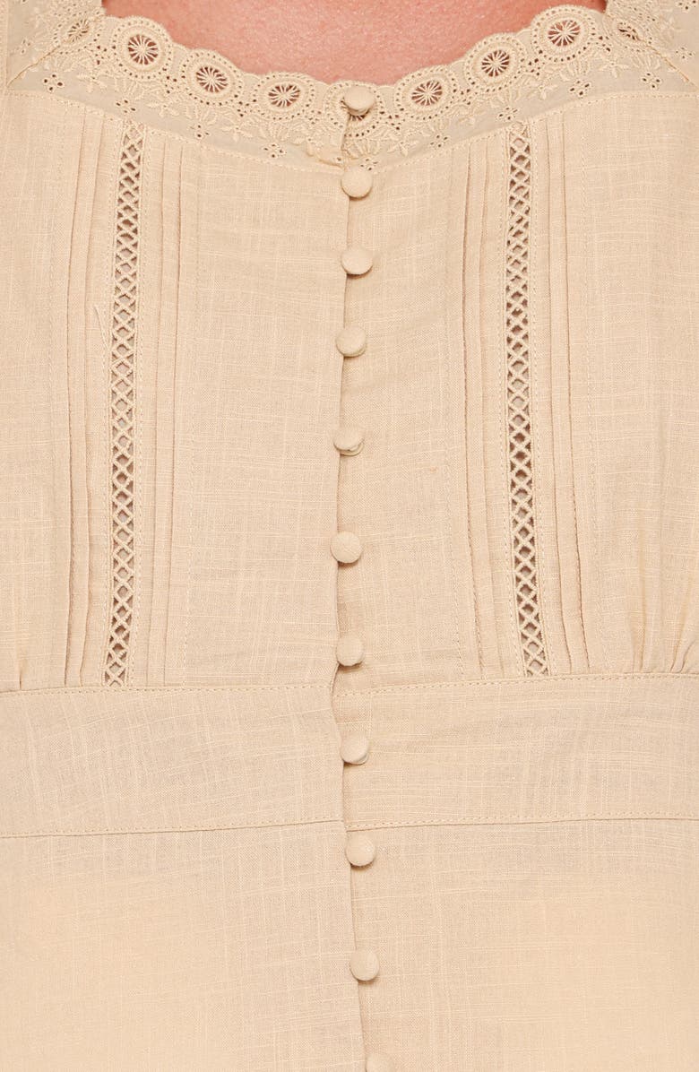 Petal & Pup Luke Embroidered Sleeveless Top, Alternate, color, Khaki