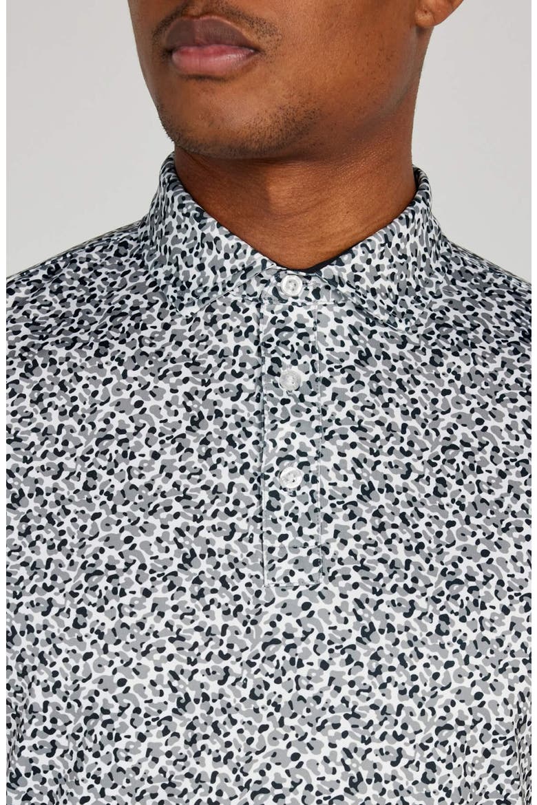 Galem Spatter Print Performance Golf Polo, Alternate, color, GREY