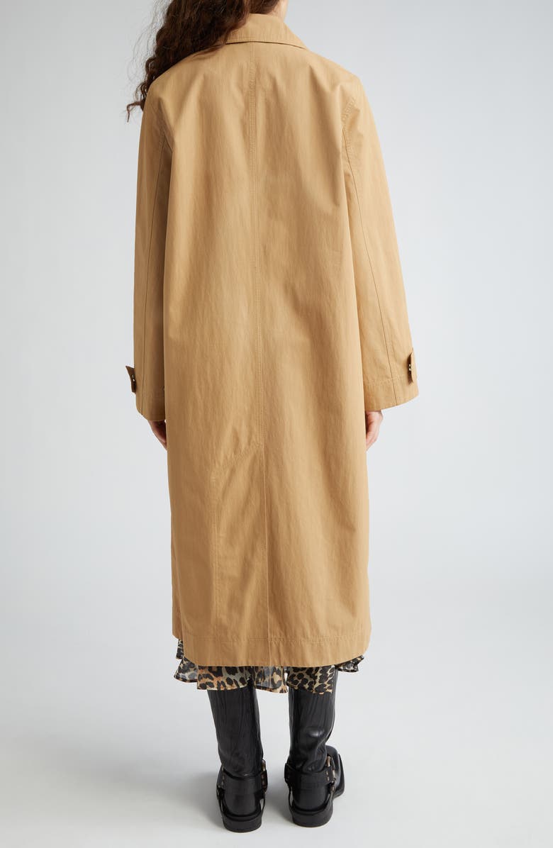 Ganni Organic Cotton Blend Twill Coat, Alternate, color,