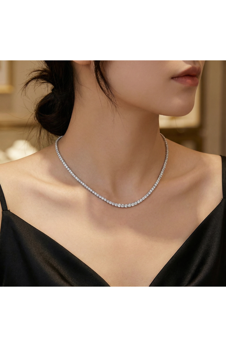 Bliss Diamond 10Ct Graduated Diamond Tennis Necklace Lab Grown 14k Gold 18", Alternate, color, Yellow Gold