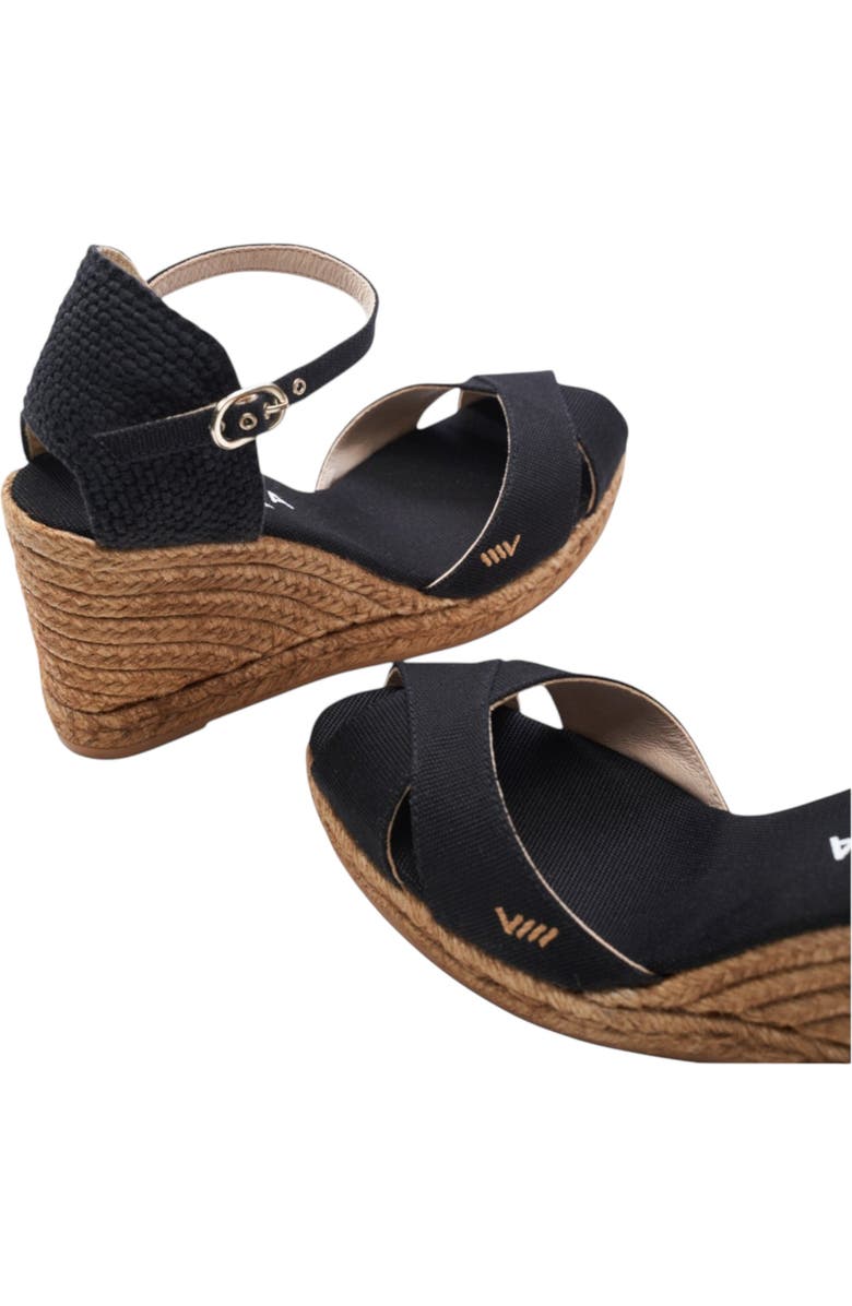 VISCATA Aiguablava Canvas Espadrille Sandal Wedges, Alternate, color, Black