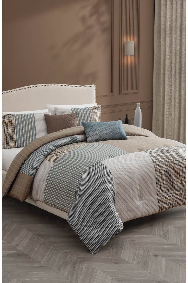 Tranquil Patch Cotton Sateen Comforter Set, Alternate, color, BLUE