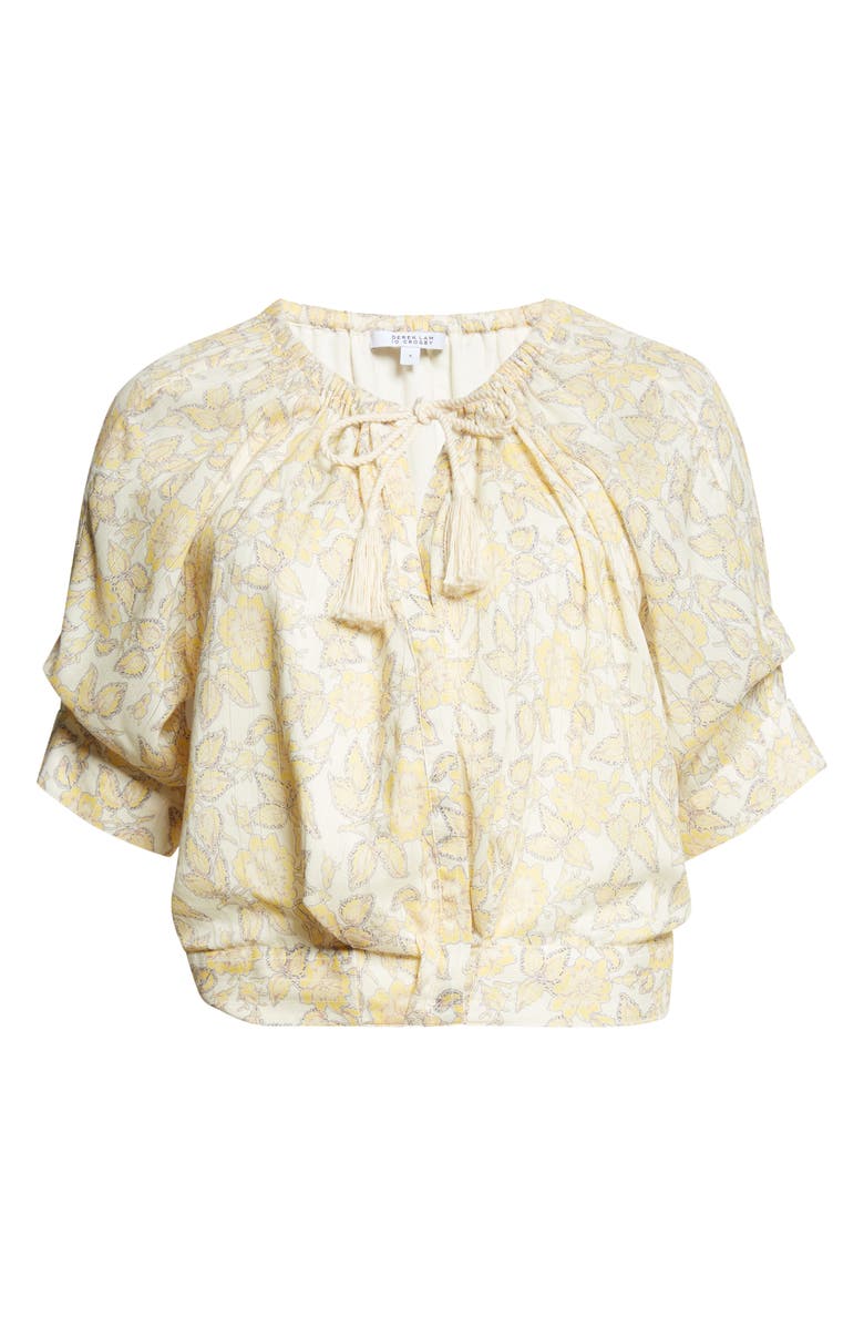 Derek Lam 10 Crosby Suri Voile Top, Alternate, color, Valiase Yellow Floral