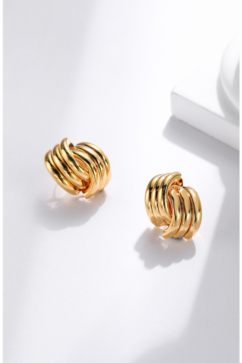 Love Knot Earrings, Alternate, color, Gold
