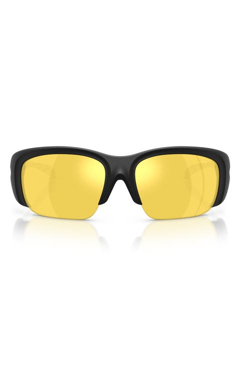 62mm Oversize Mirrored Pillow Sunglasses