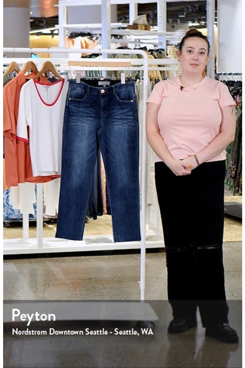 Logan 'Ab'Solution High Waist Raw Hem Skinny Crop Jeans video
