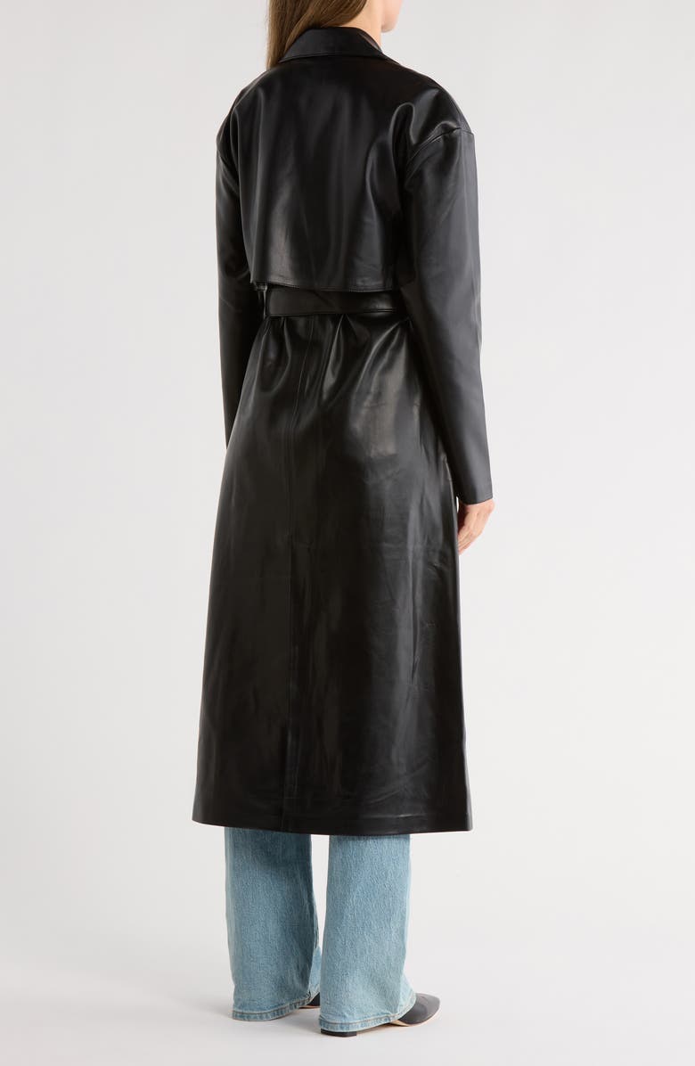 BLANKNYC Faux Leather Trench Coat, Alternate, color, Flashback