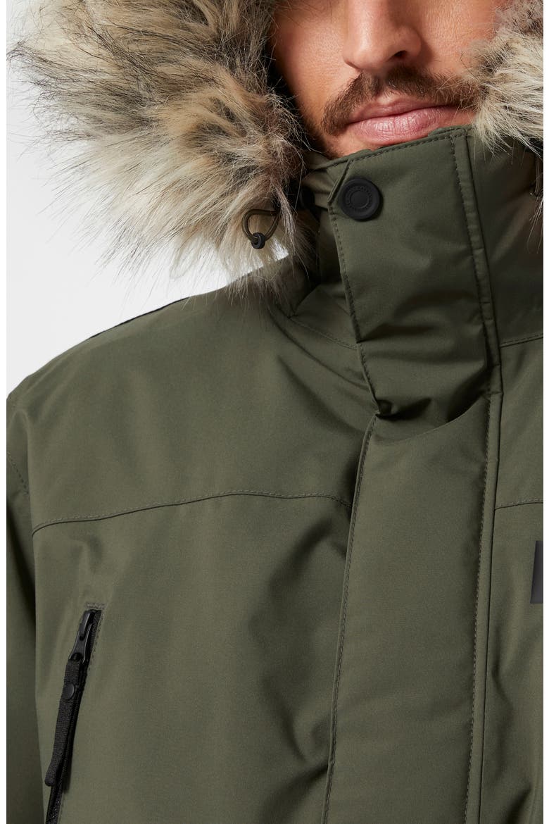 Reine Waterproof Insulated Parka with Faux Fur Trim Hood, Alternate, color, UTILITY GREEN