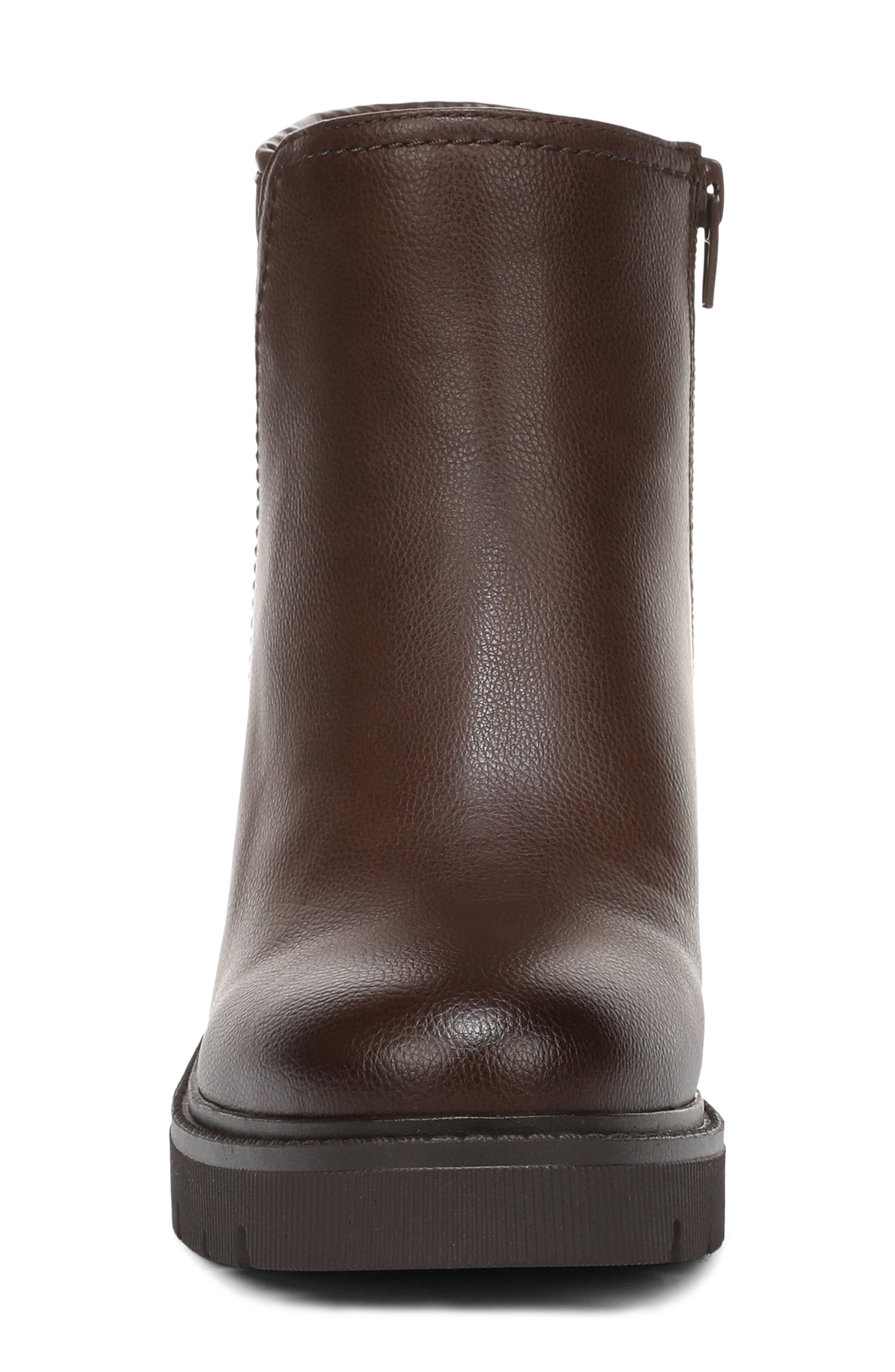 Janet Faux Leather Bootie, Alternate, color, DARK BROWN FAUX LEATHER