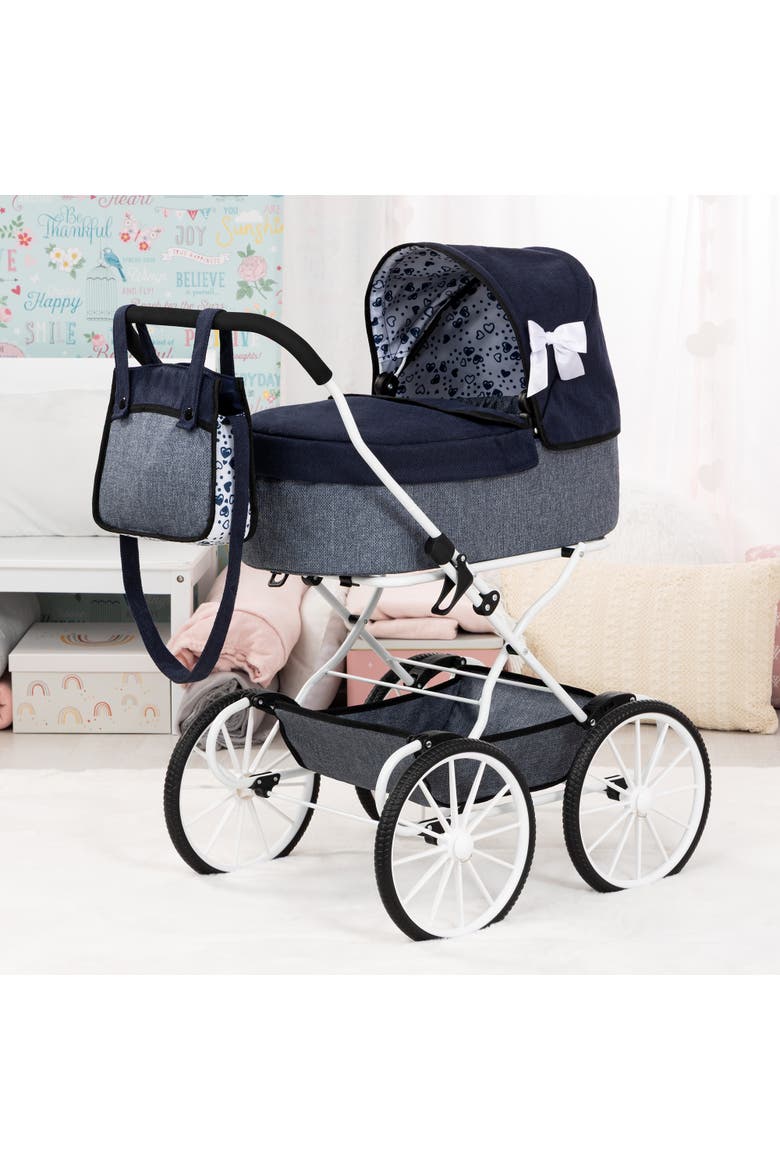 Doll Pram Classic, Bassinet Push Stroller, Dolls Up To 18 Inches, Kids 3+, Alternate, color, Multicolored