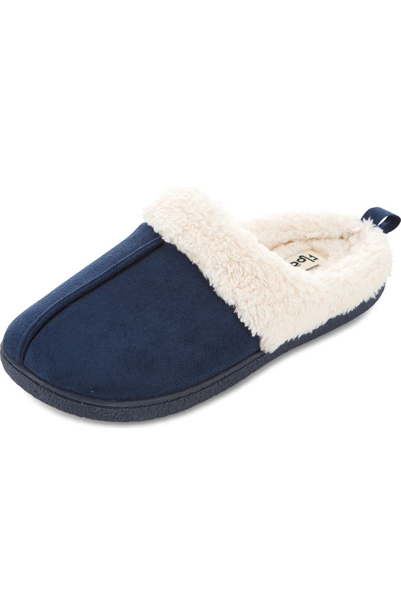 FLOOPI Faux Shearling Lined Slipper, Main, color, Navy