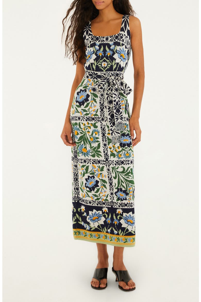 Manoela Tile Print Jacquard Knit Dress, Main, color, OFF-WHITE