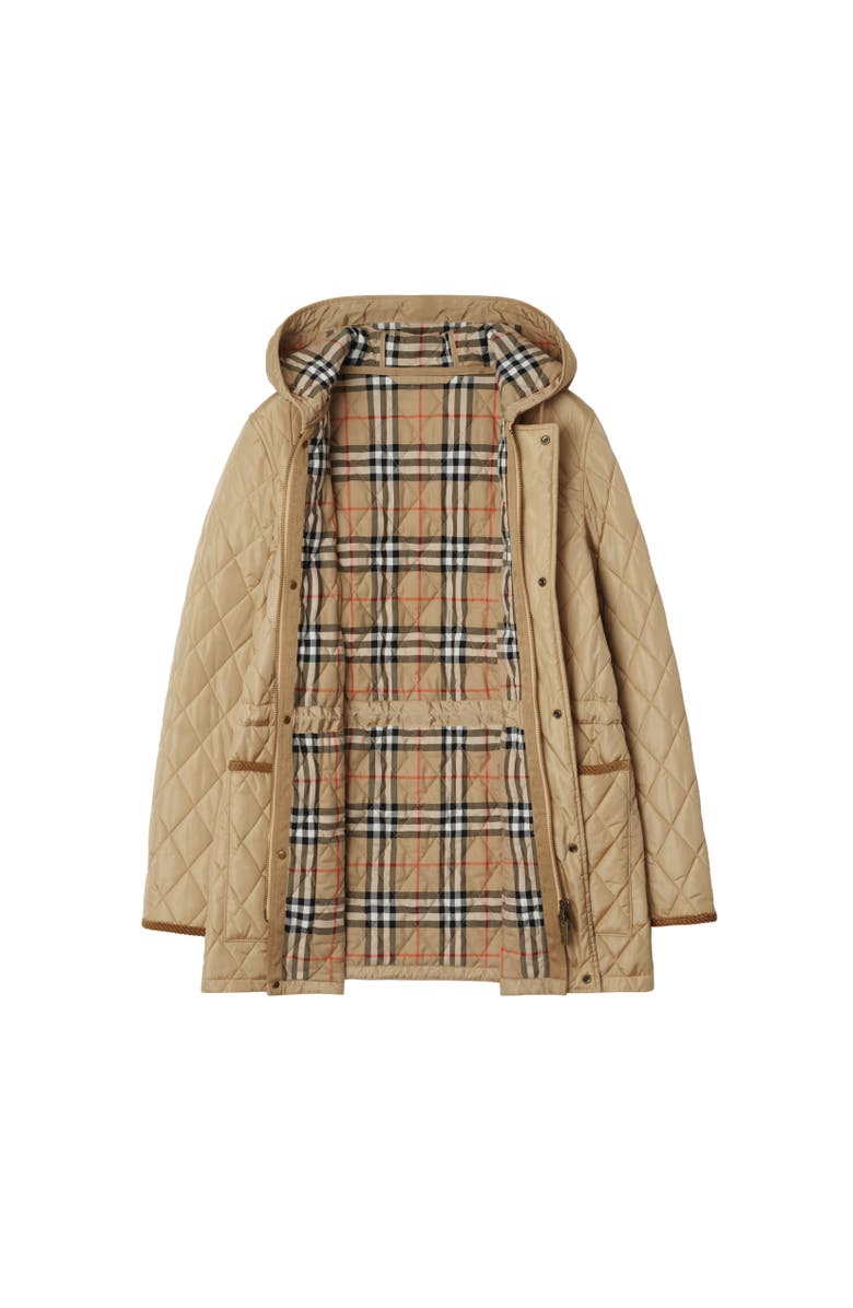 Burberry Quilted Nylon Parka, Alternate, color, Flax