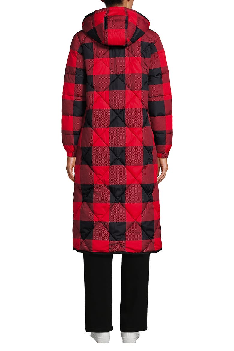 FeatherFree Insulated Diamond Quilted Maxi Coat, Alternate, color, Compass Red Check