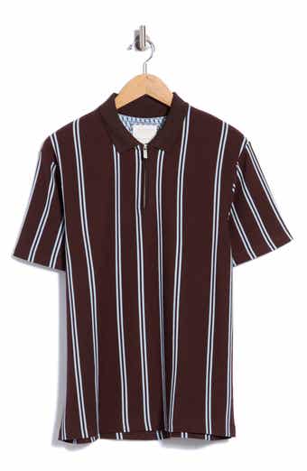Stripe Quarter Zip Polo