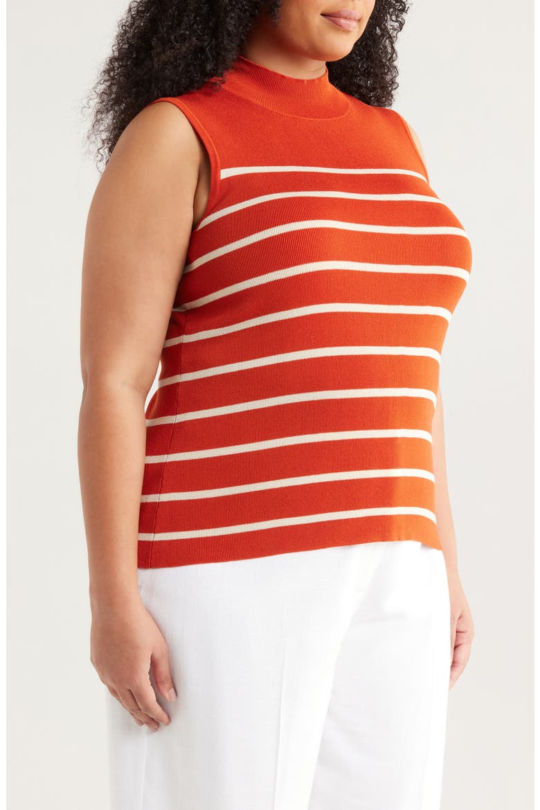 Stripe Sleeveless Mock Neck Sweater, Alternate, color, PERSIMMON VANILLA