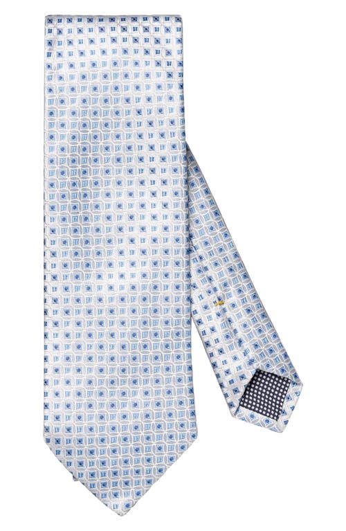 Eton Medallion Silk Tie In Silver
