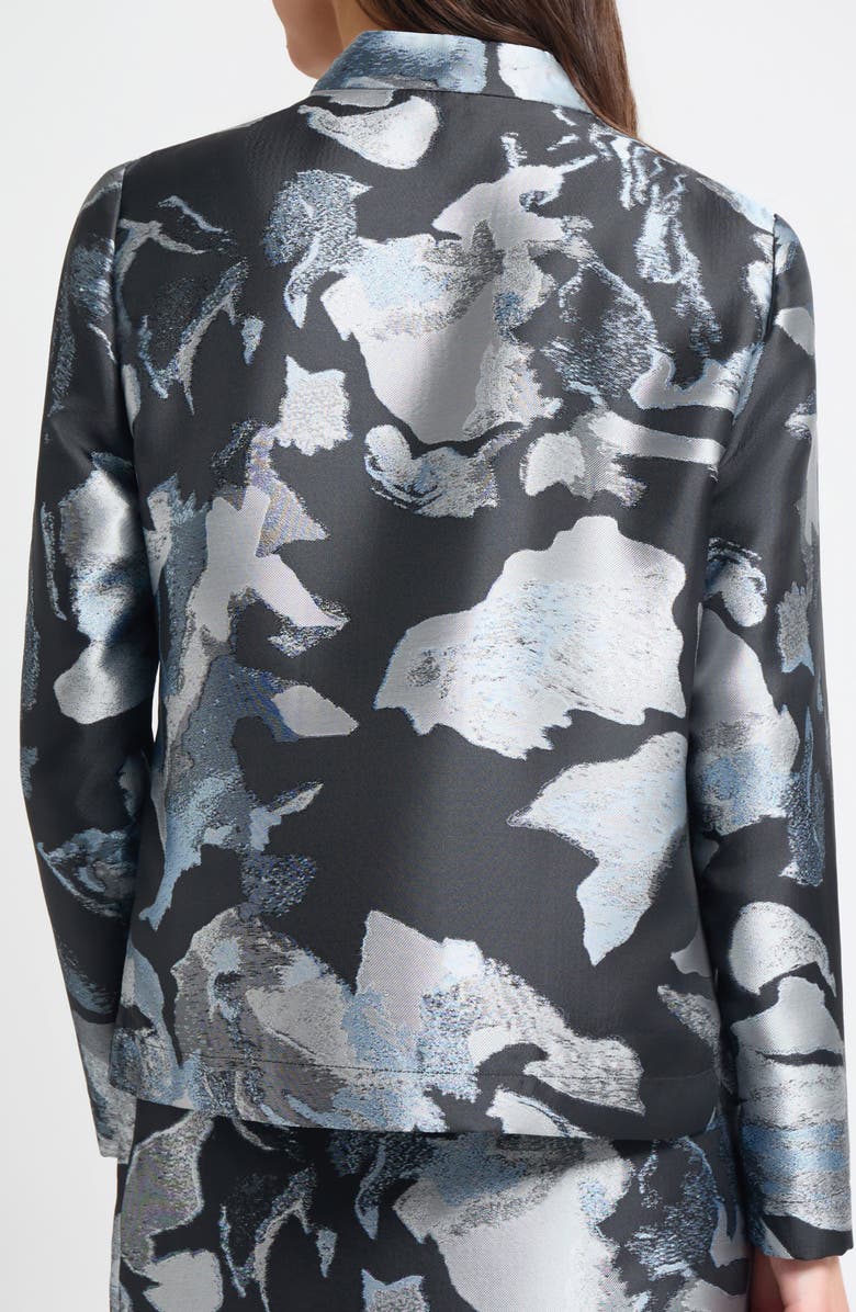 Ming Wang Heritage Fit Floral Jacquard Jacket, Alternate, color, Dawn/ Granite/ Lunar Rock