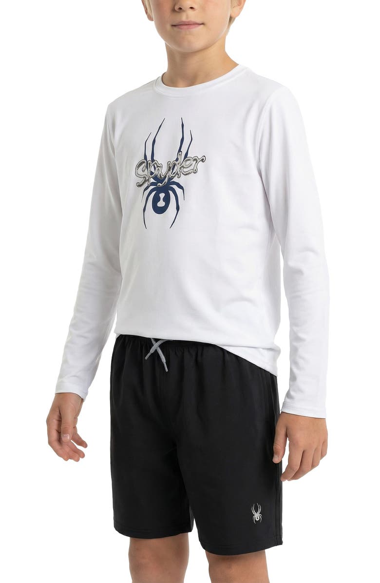 Spyder Kids' Elemental Long Sleeve Rashguard, Alternate, color, Bright White