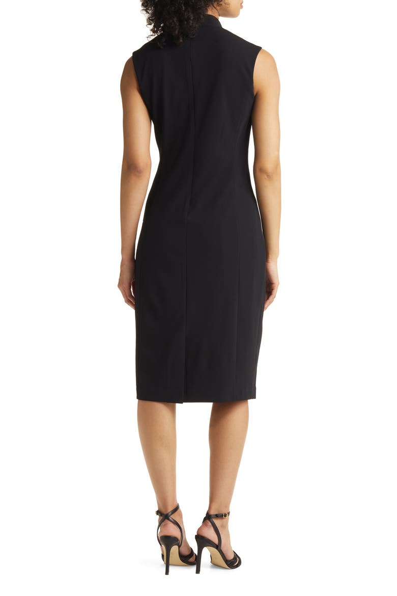Ruched Cap Sleeve Sheath Dress, Alternate, color, BLACK